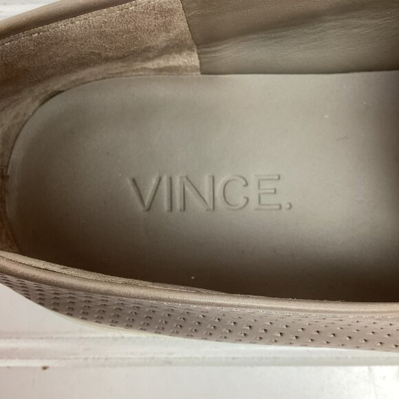 Vince Blair 5 Womens 7 Perforated Leather Slip-On Sneakers Woodsmoke Gray - Picture 9 of 10